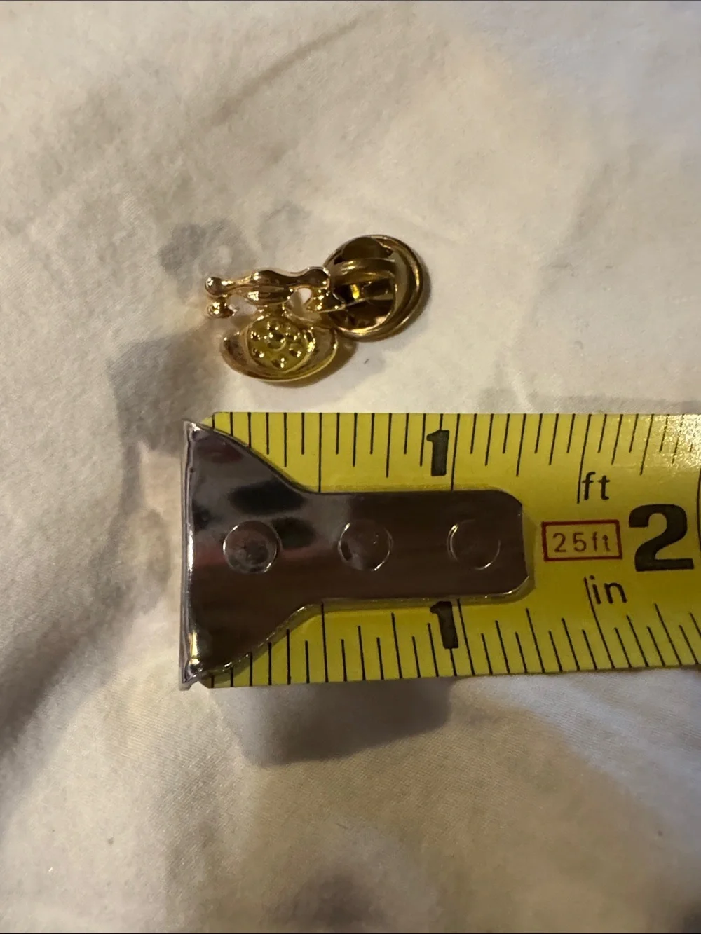 Gold tone Telephone Tie Tack/ Lapel Pin - Shiny Gold Accent